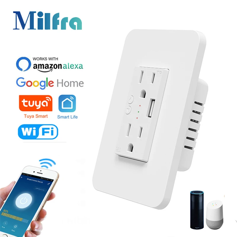 Outdoor Power Outlet - Milfra Wifi Smart Socket Double Wall