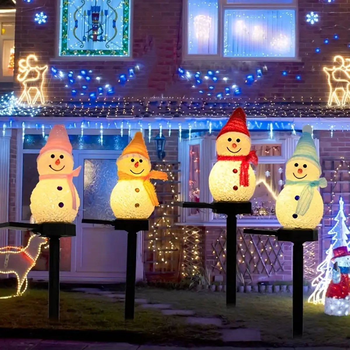 LED Snowman Solar Garden Light - огляд і ціна Outdoor Solar Power Xmas Lights