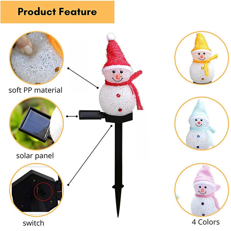 LED Snowman Solar Garden Light - огляд і ціна Outdoor Solar Power Xmas Lights