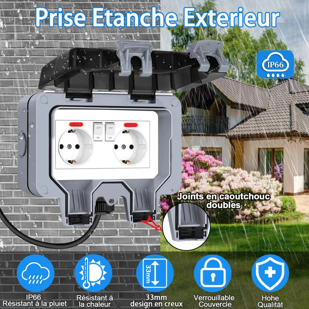 European-Style Outdoor Socket  - огляд і ціна Outdoor Power Outlet