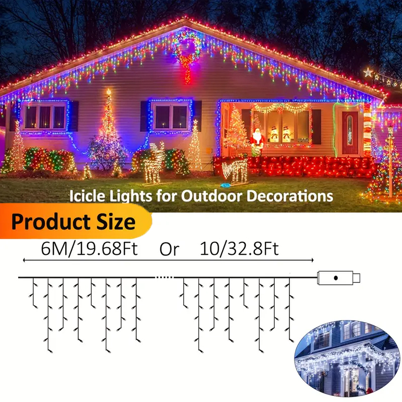 Solar Icicle Lights Outdoor Fa - огляд і ціна Outdoor Solar Power Xmas Lights