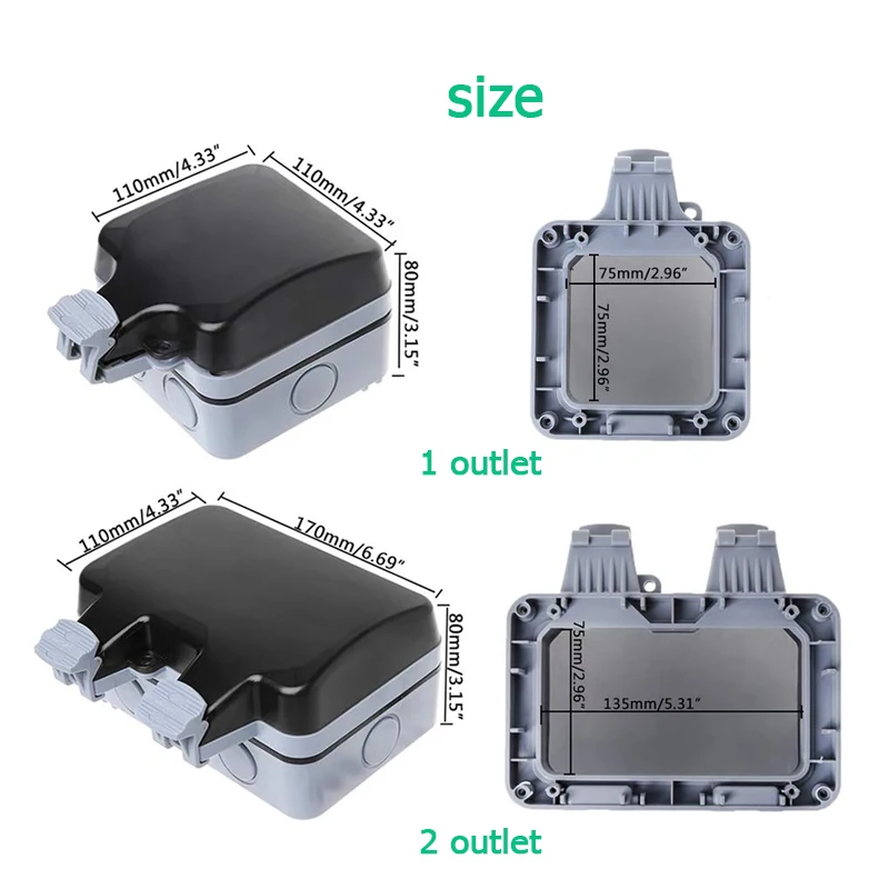 EU KR Outdoor Wall Waterproof  - огляд і ціна Outdoor Power Outlet