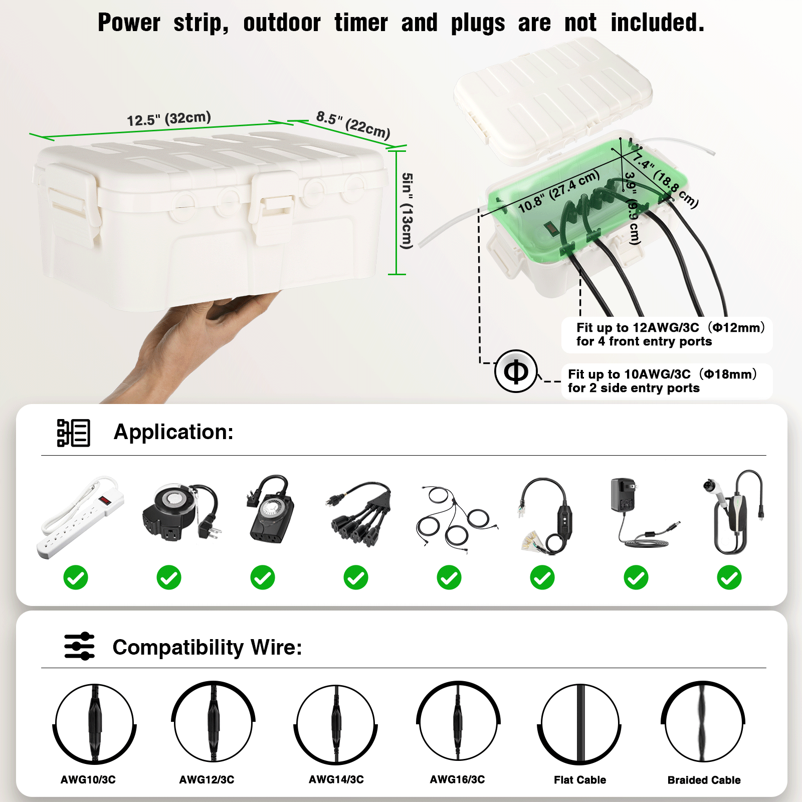Large Outdoor Waterproof Elect - огляд і ціна Outdoor Power With Timer